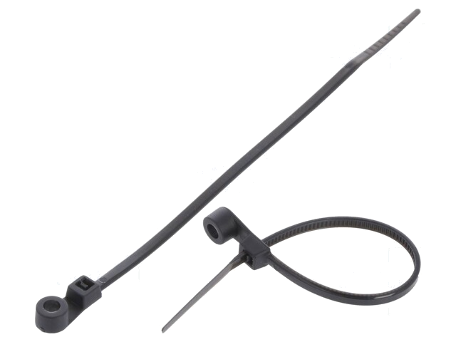 Kabelbinder; met bevestigingsopening; L: 112mm; W: 2,5mm; 80N Kabelbinder; met bevestigingsopening; L: 112mm; W: 2,5mm; 80N